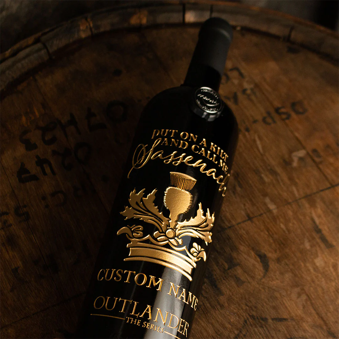 Outlander Sassenach Custom Name Etched Wine Bottle - Image 3