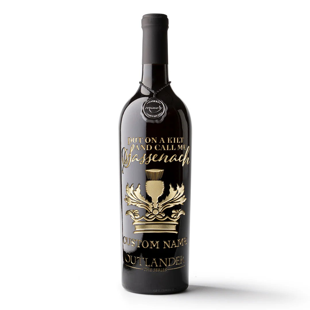 Outlander Sassenach Custom Name Etched Wine Bottle - Image 7