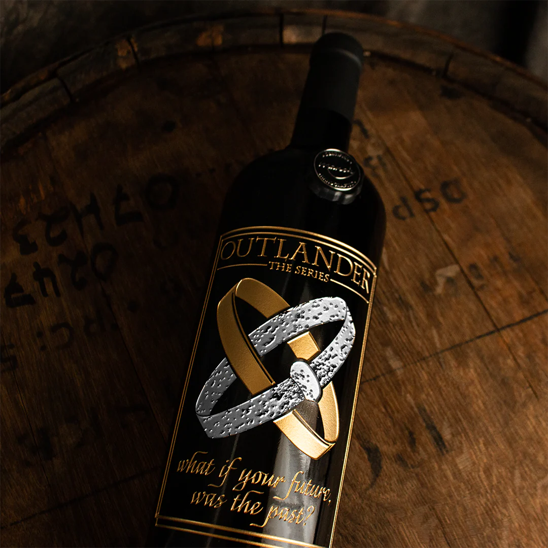 Outlander Wedding Rings Etched Wine Bottle - Image 2