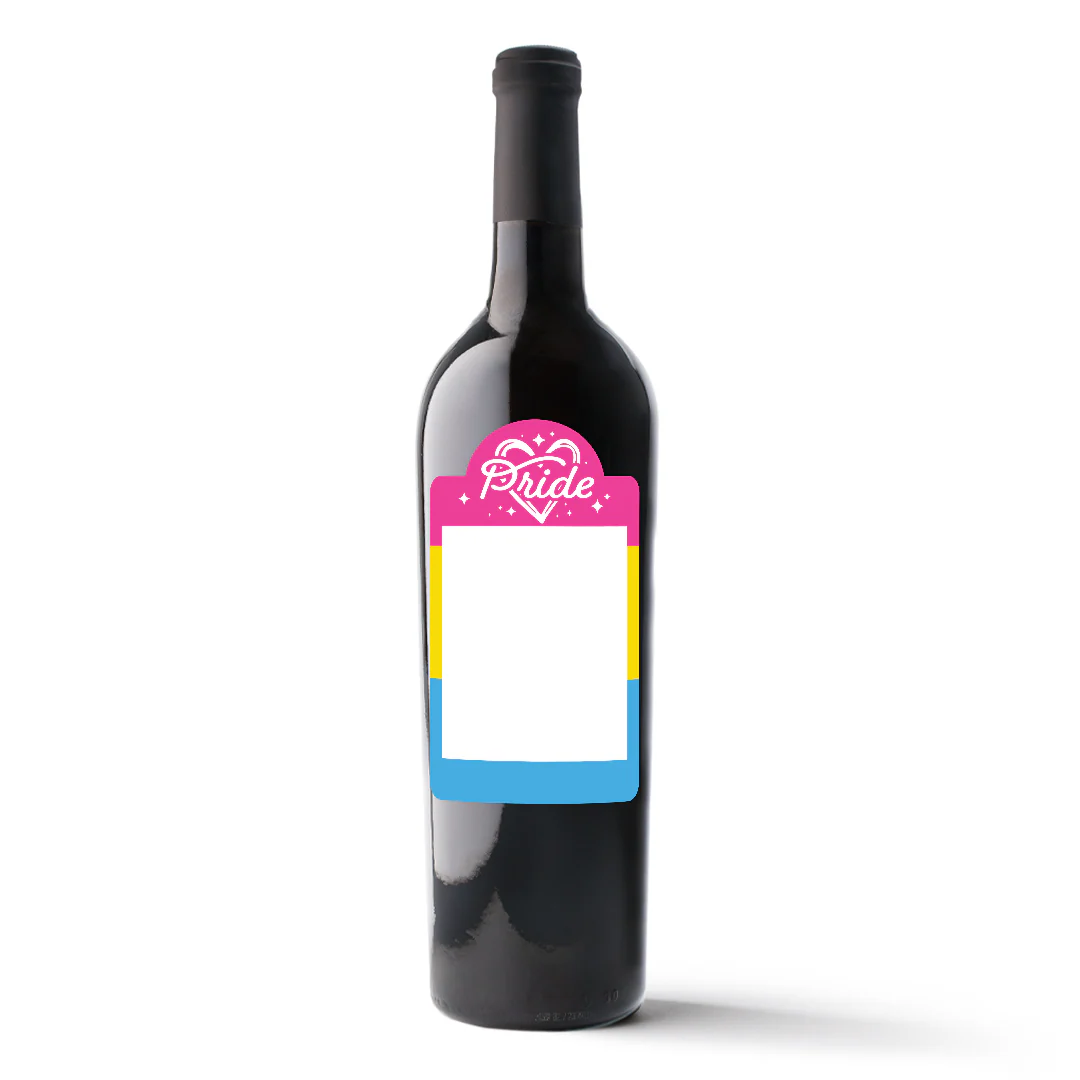 Pansexual Pride Flag Custom Photo Label Wine - Image 2