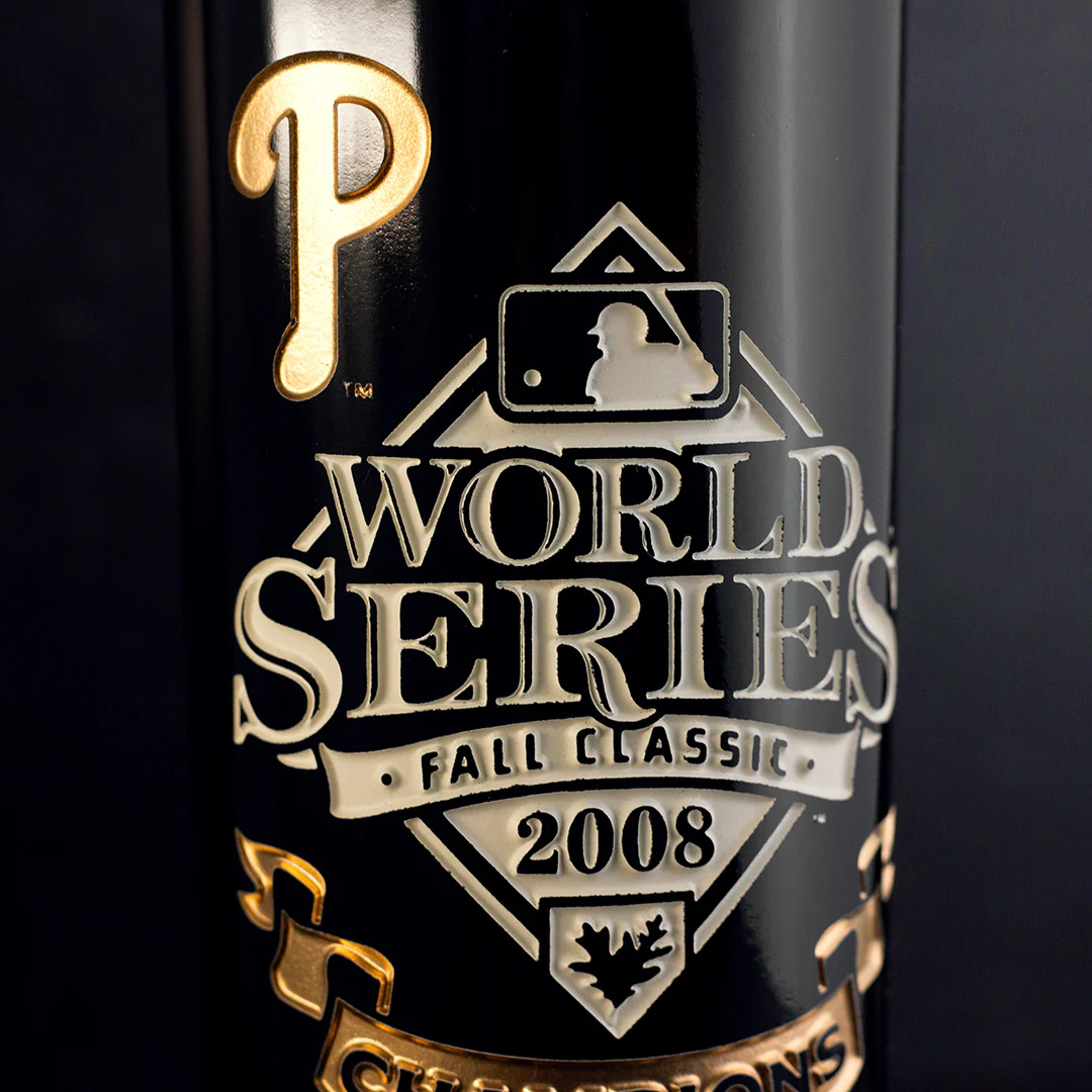 Philadelphia Phillies 2008 World Series Vault Etched Wine - Image 2