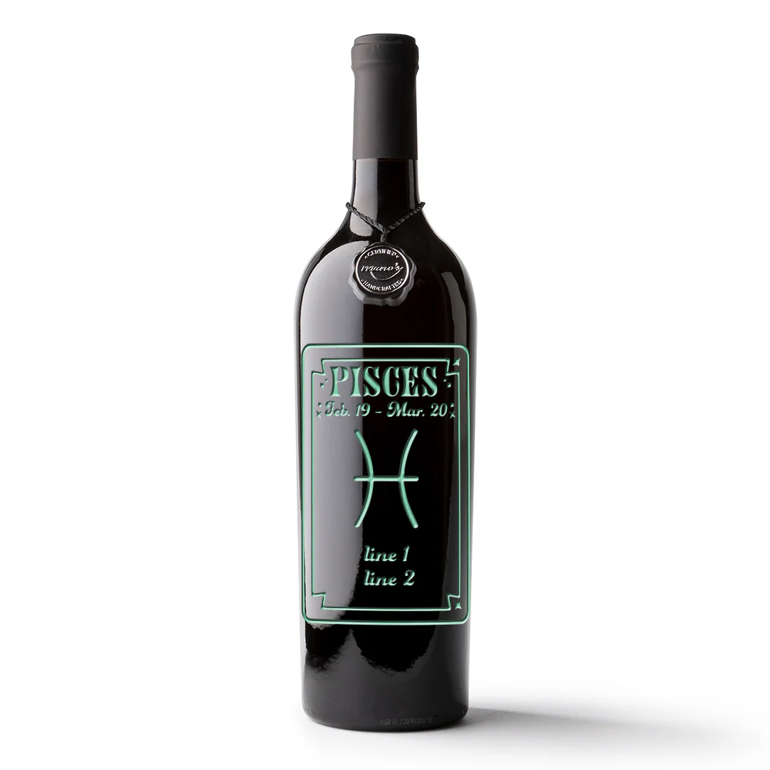 Pisces Custom Etched Wine Bottle - Image 5