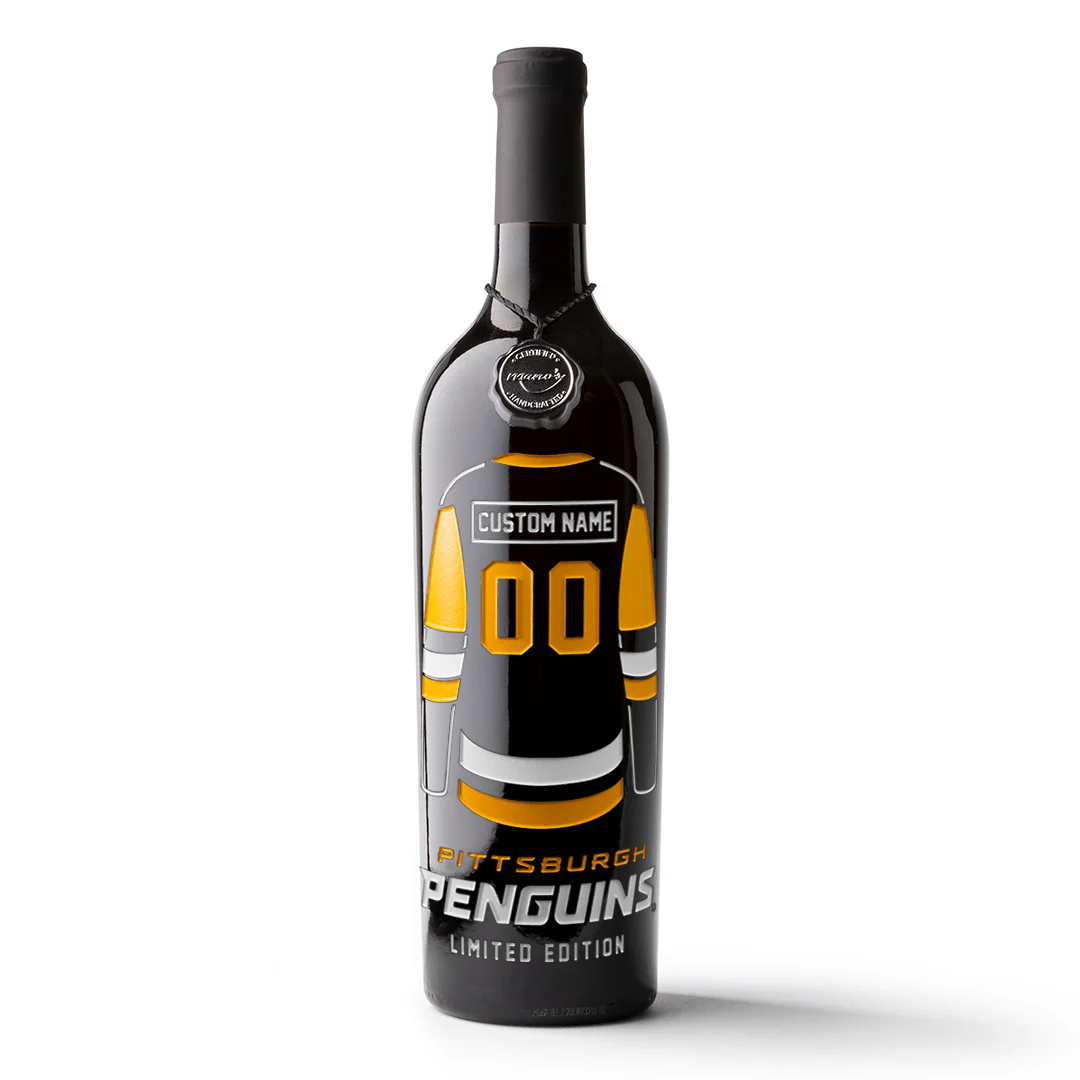Pittsburgh Penguins Custom Jersey Etched Wine - Image 7