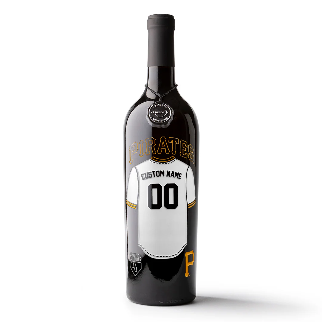 Pittsburgh Pirates Custom Jersey Etched Wine - Image 3