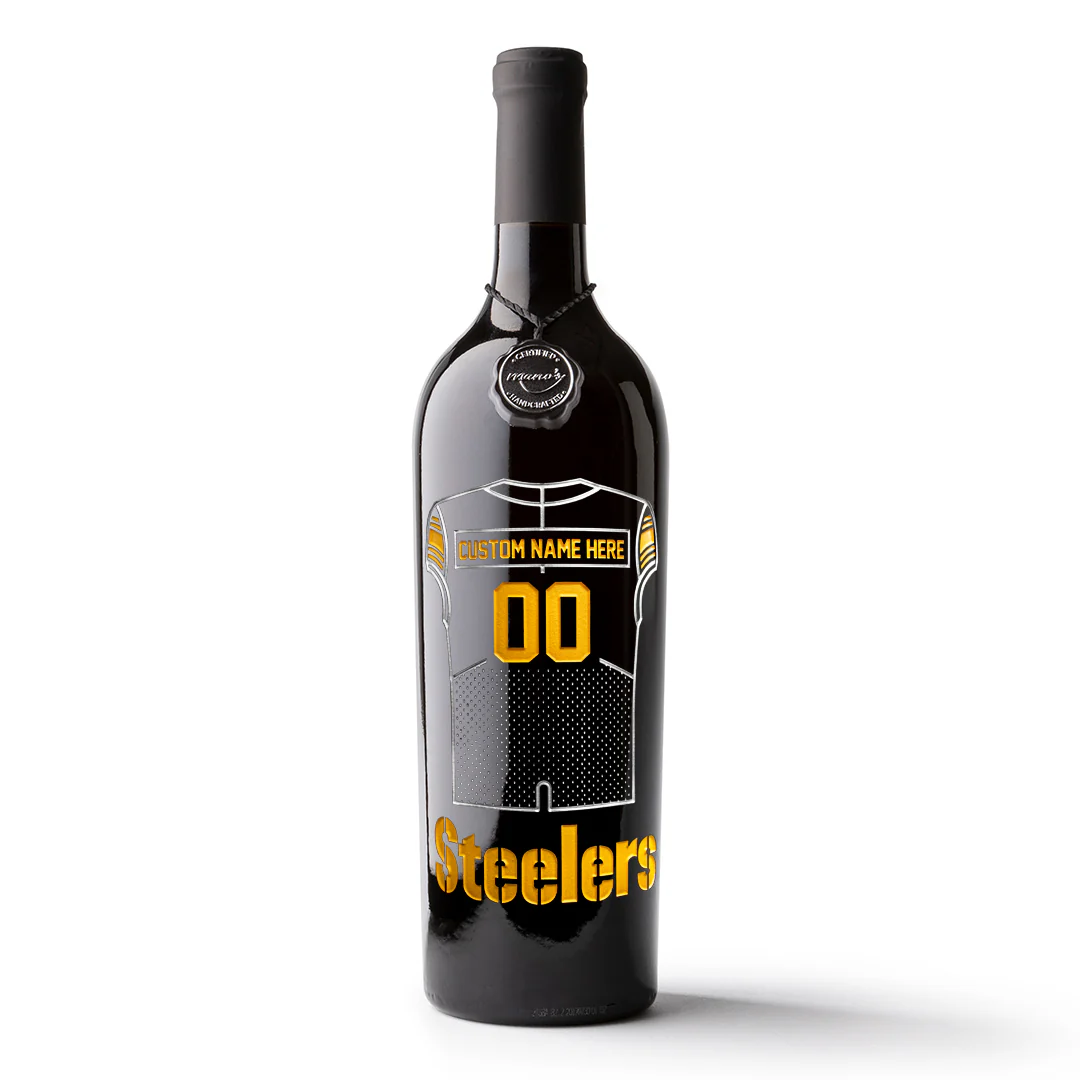 Pittsburgh Steelers Custom Jersey Etched Wine - Image 6