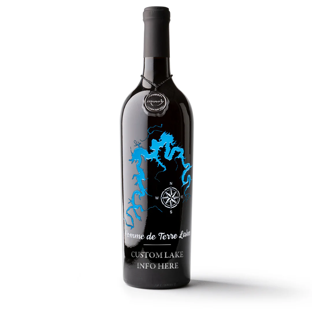 Pomme de Terre Lake Custom Etched Wine - Image 3
