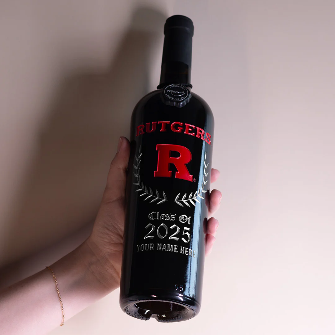 Rutgers University Custom Alumni Etched Wine - Image 3