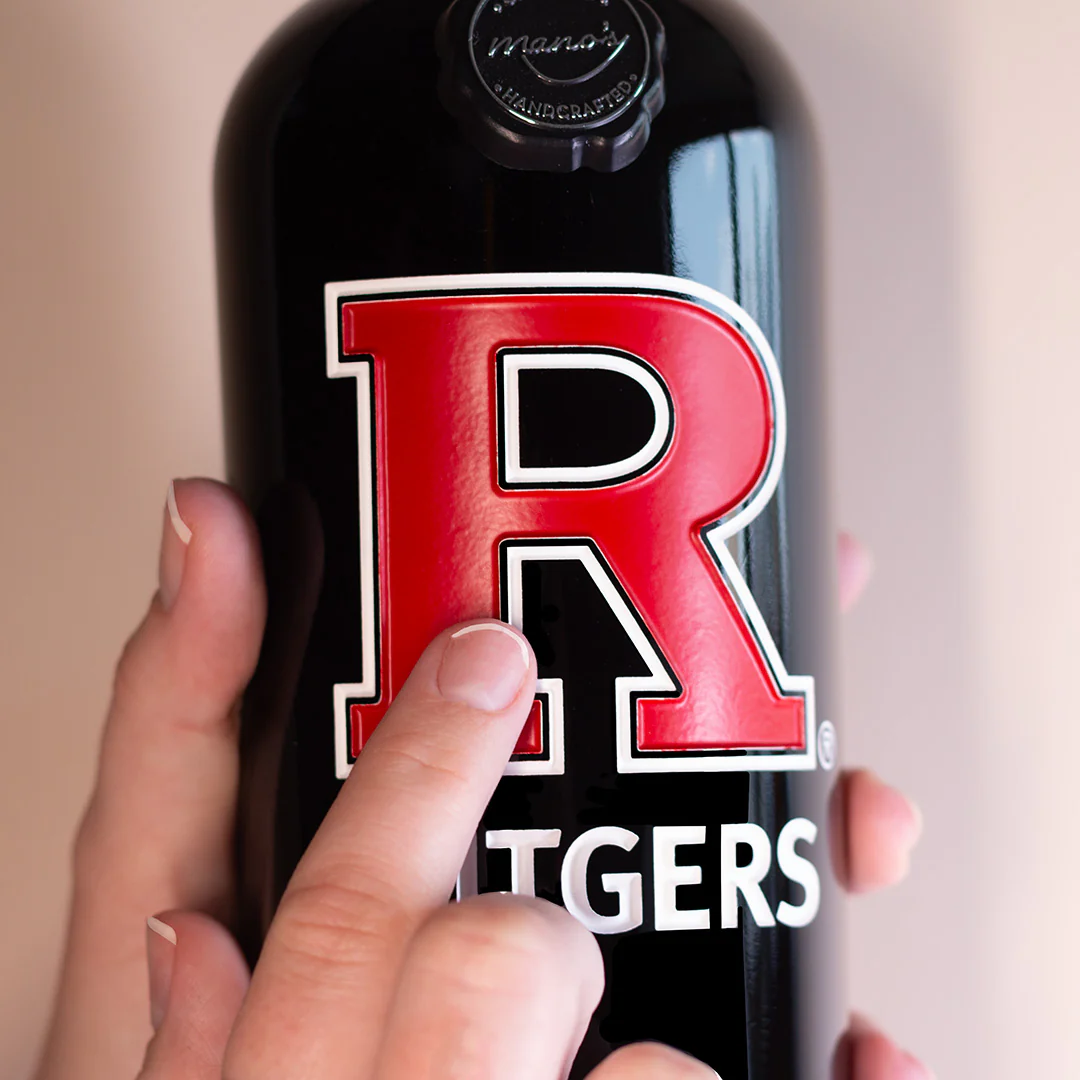 Rutgers University "R" Logo Mark Etched Wine - Image 3