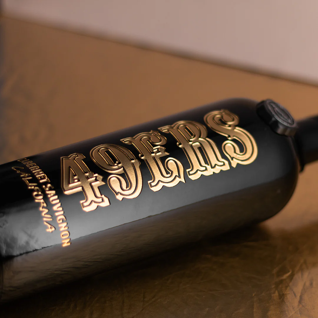 San Francisco 49ers Wordmark Etched Wine - Image 2