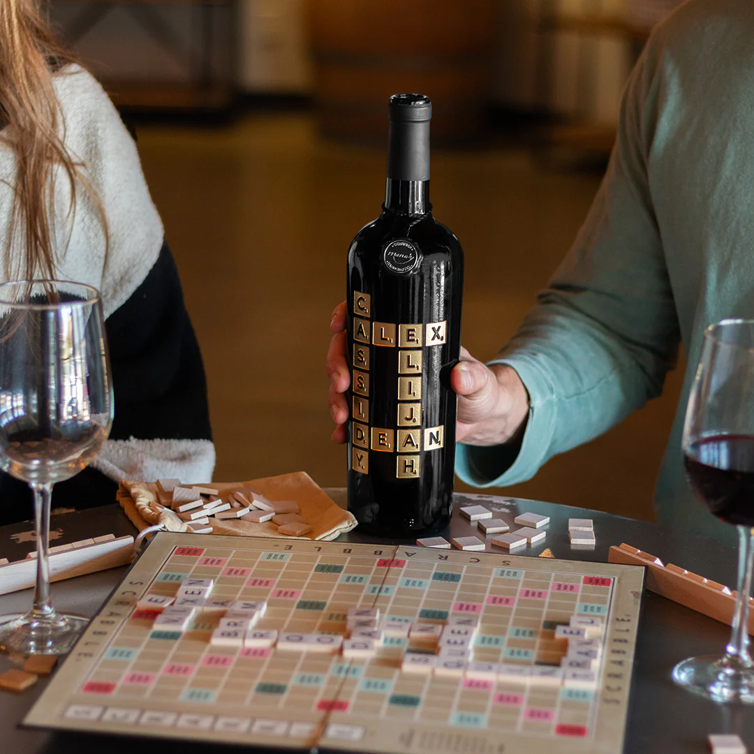 Scrabble Custom Words Etched Wine - Image 5