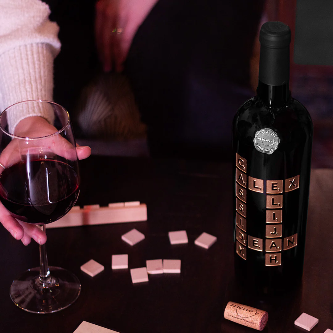 Scrabble Custom Words Etched Wine - Image 7