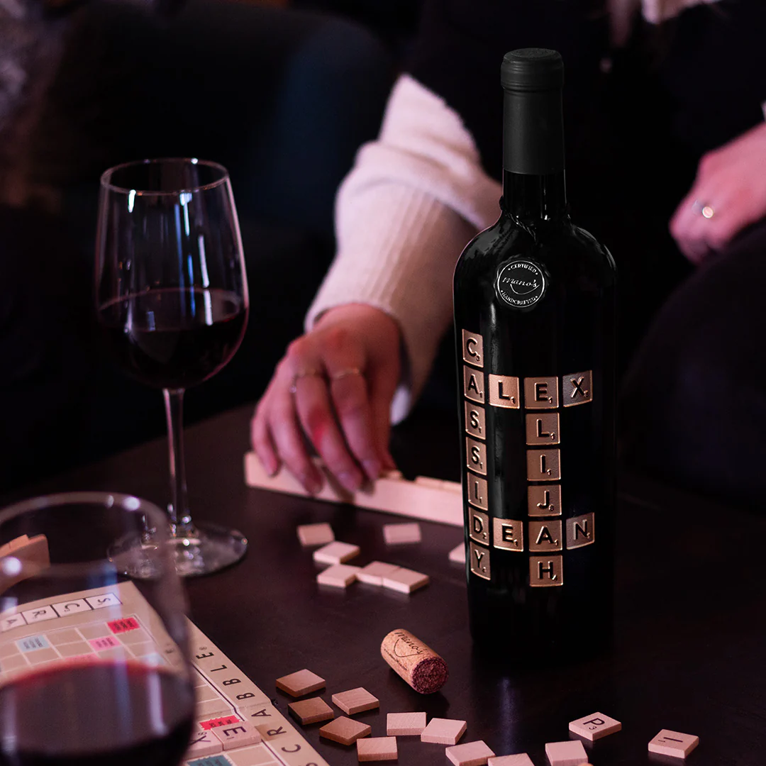 Scrabble Custom Words Etched Wine - Image 9
