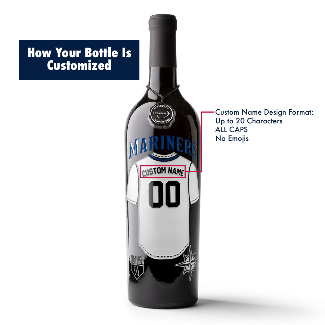 Seattle Mariners Custom Jersey Etched Wine - Image 2