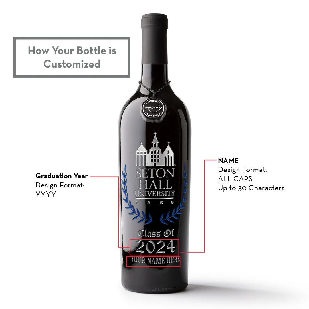 Seton Hall University Custom Alumni Etched Wine - Image 2