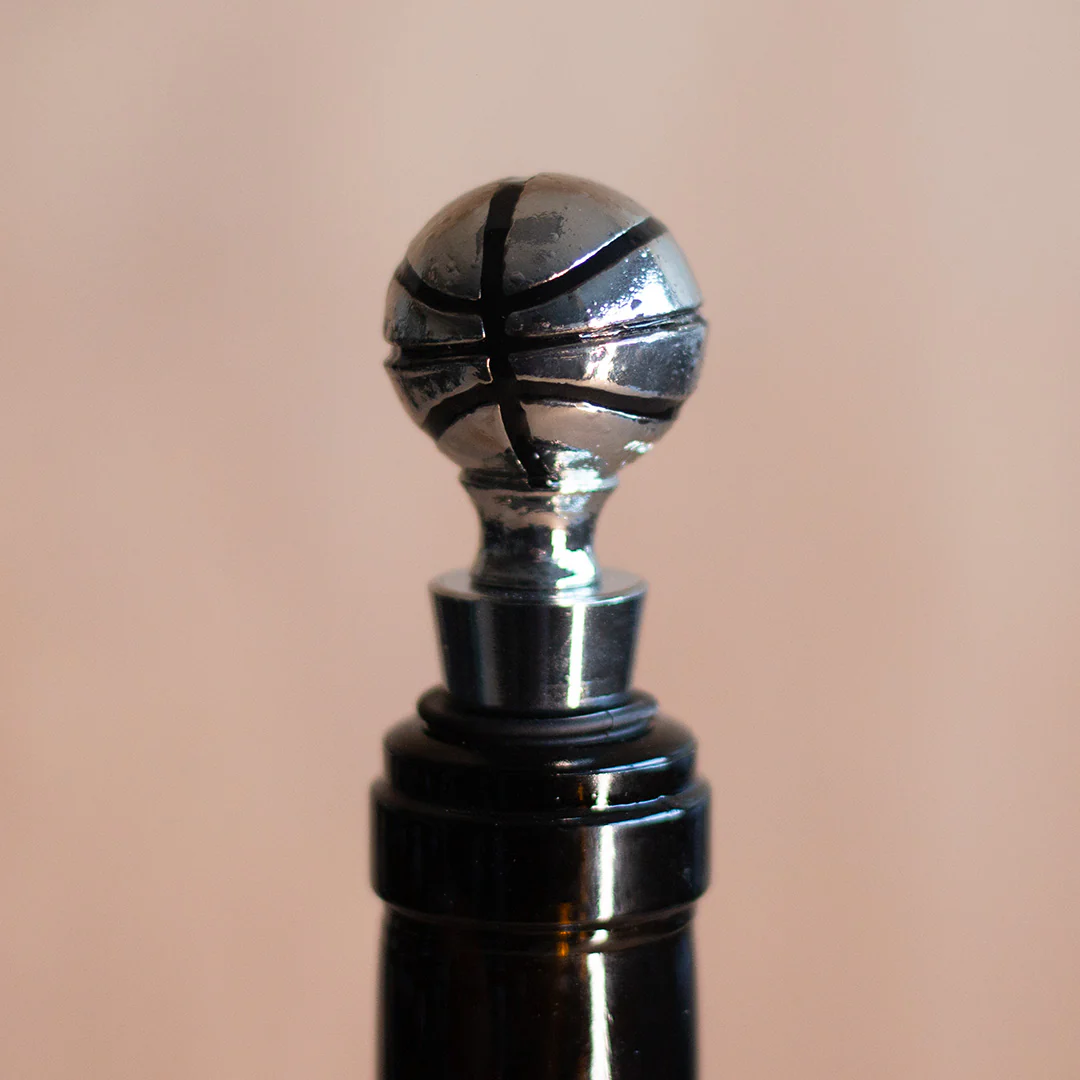 Silver Basketball Wine Topper - Image 2