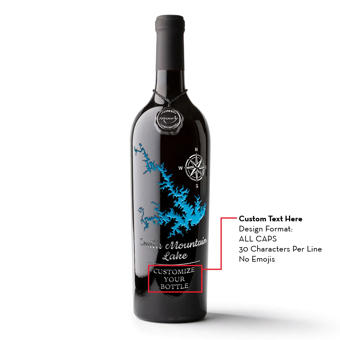 Smith Mountain Lake Custom Etched Wine - Image 2