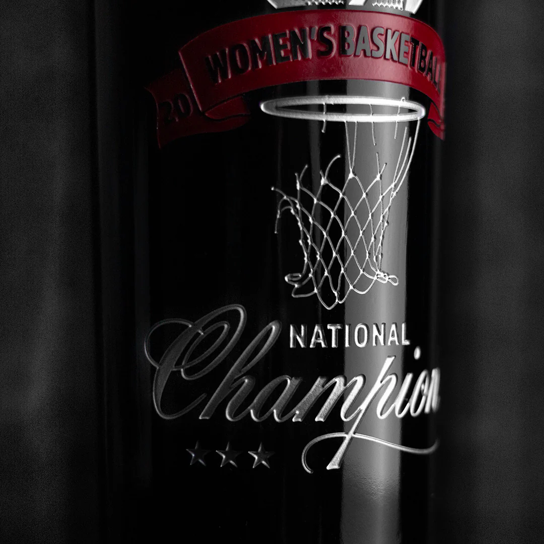 South Carolina 2024 Women's Basketball Champions Etched Wine - Image 2