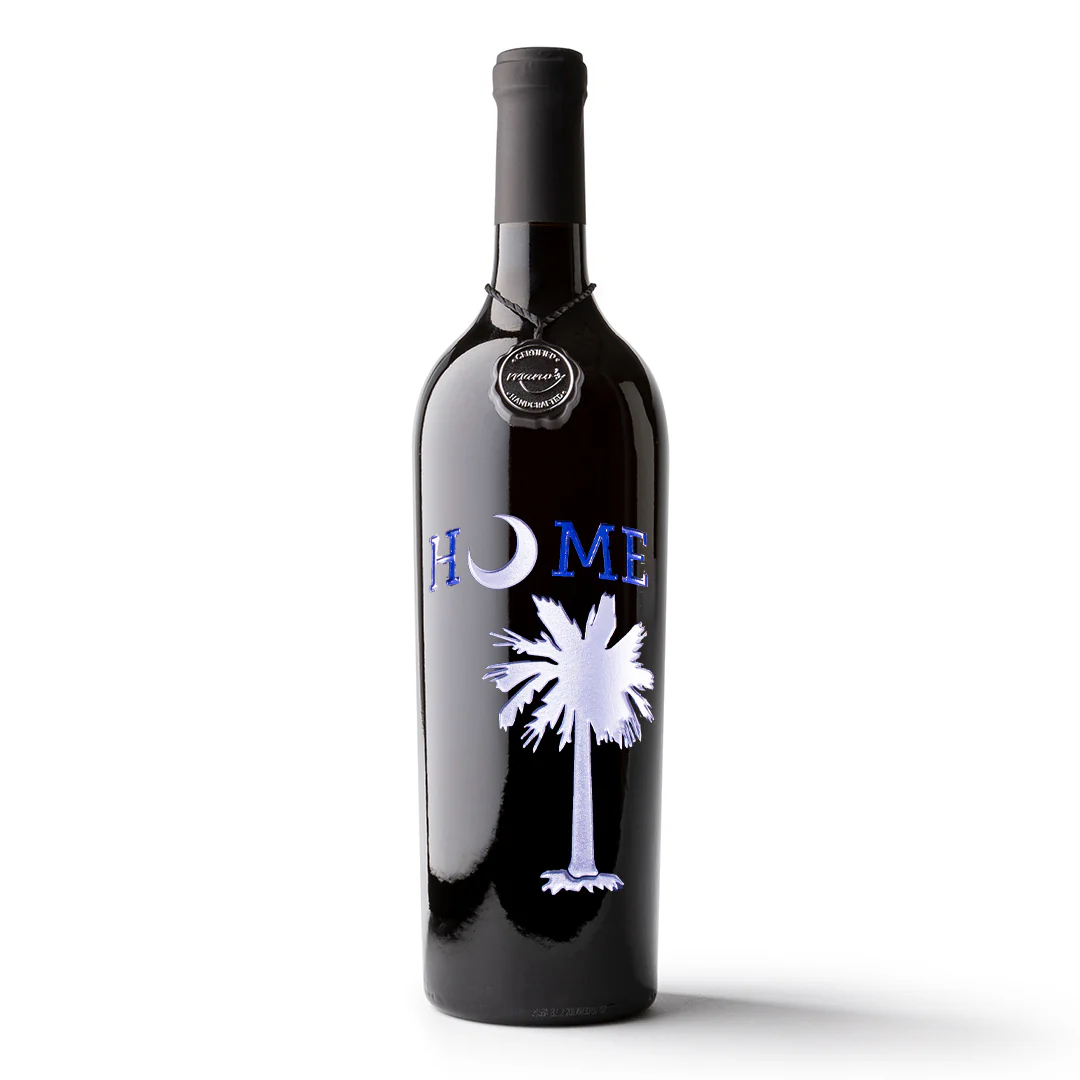 South Carolina Home Etched Wine Bottle