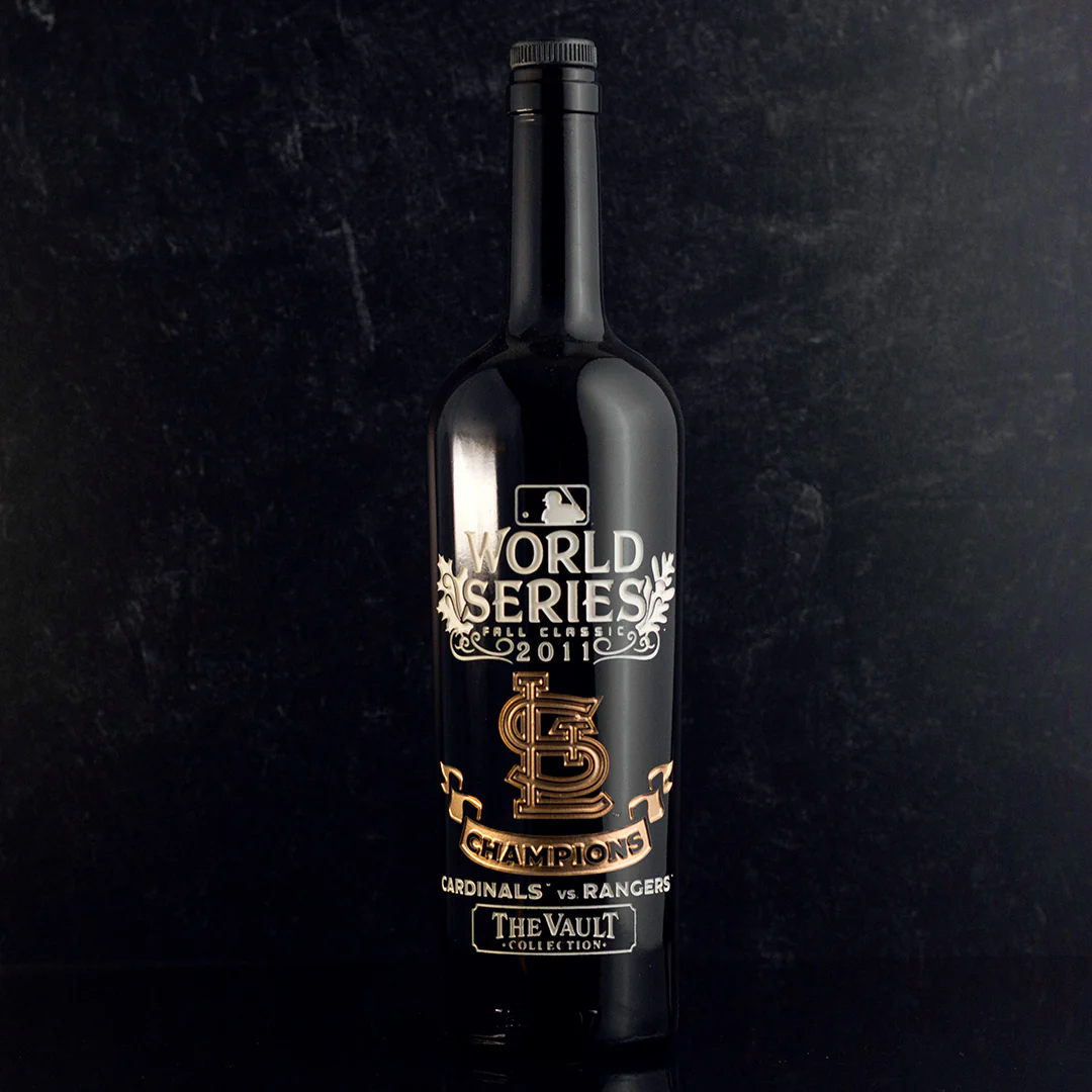 St. Louis Cardinals 2011 World Series Vault Etched Wine - Image 4