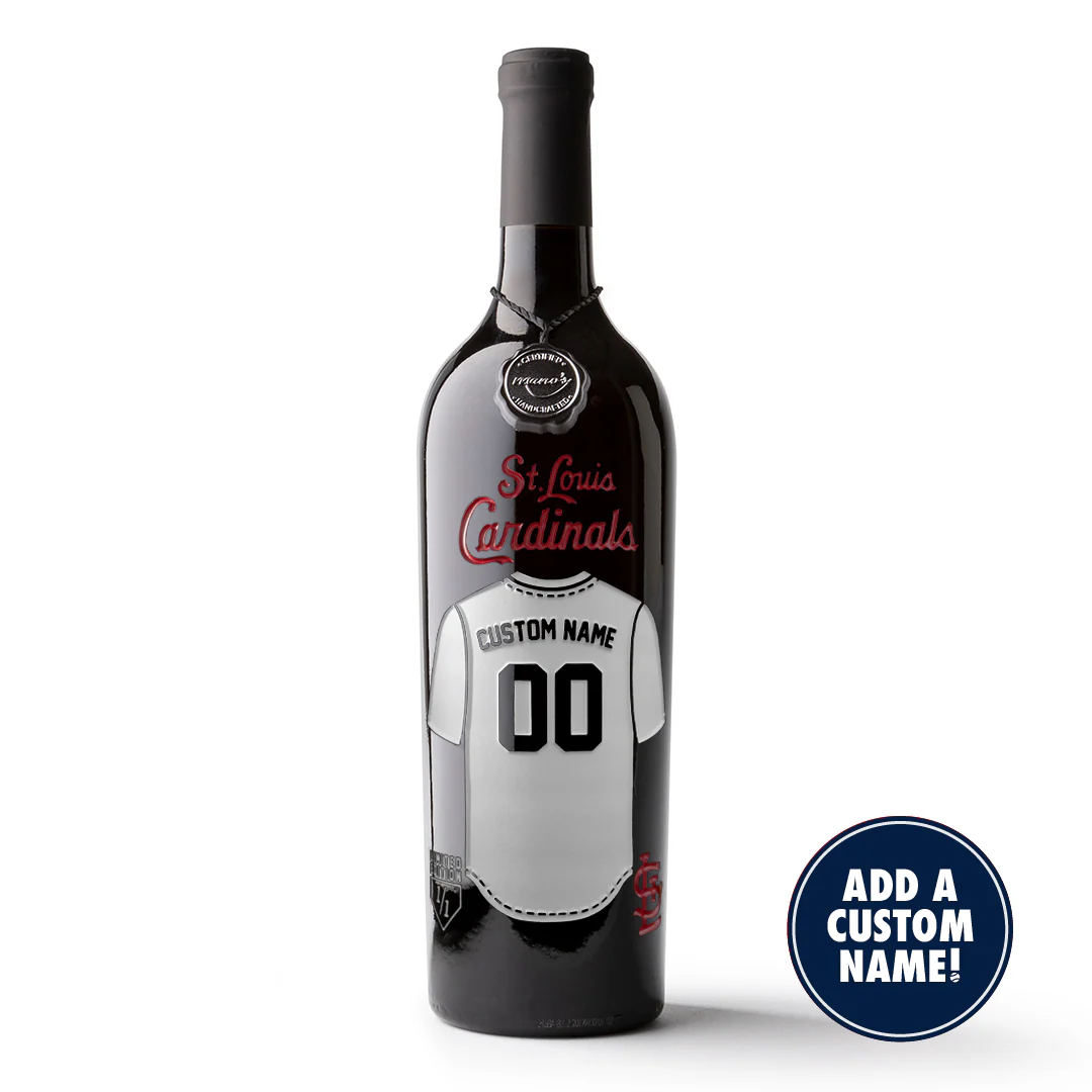 St. Louis Cardinals Custom Jersey Etched Wine