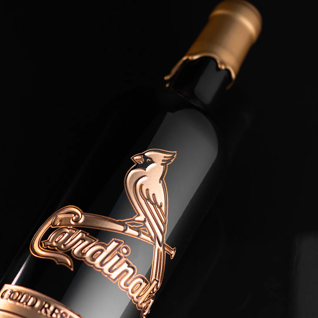St. Louis Cardinals Gold Reserve Etched Wine Bottle - Image 2