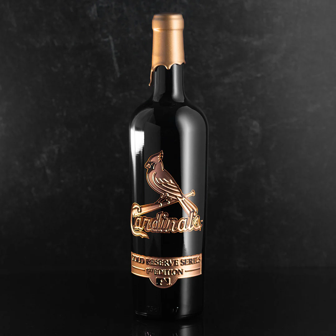 St. Louis Cardinals Gold Reserve Etched Wine Bottle - Image 5