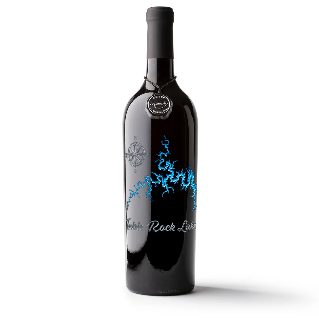 Table Rock Lake Etched Wine