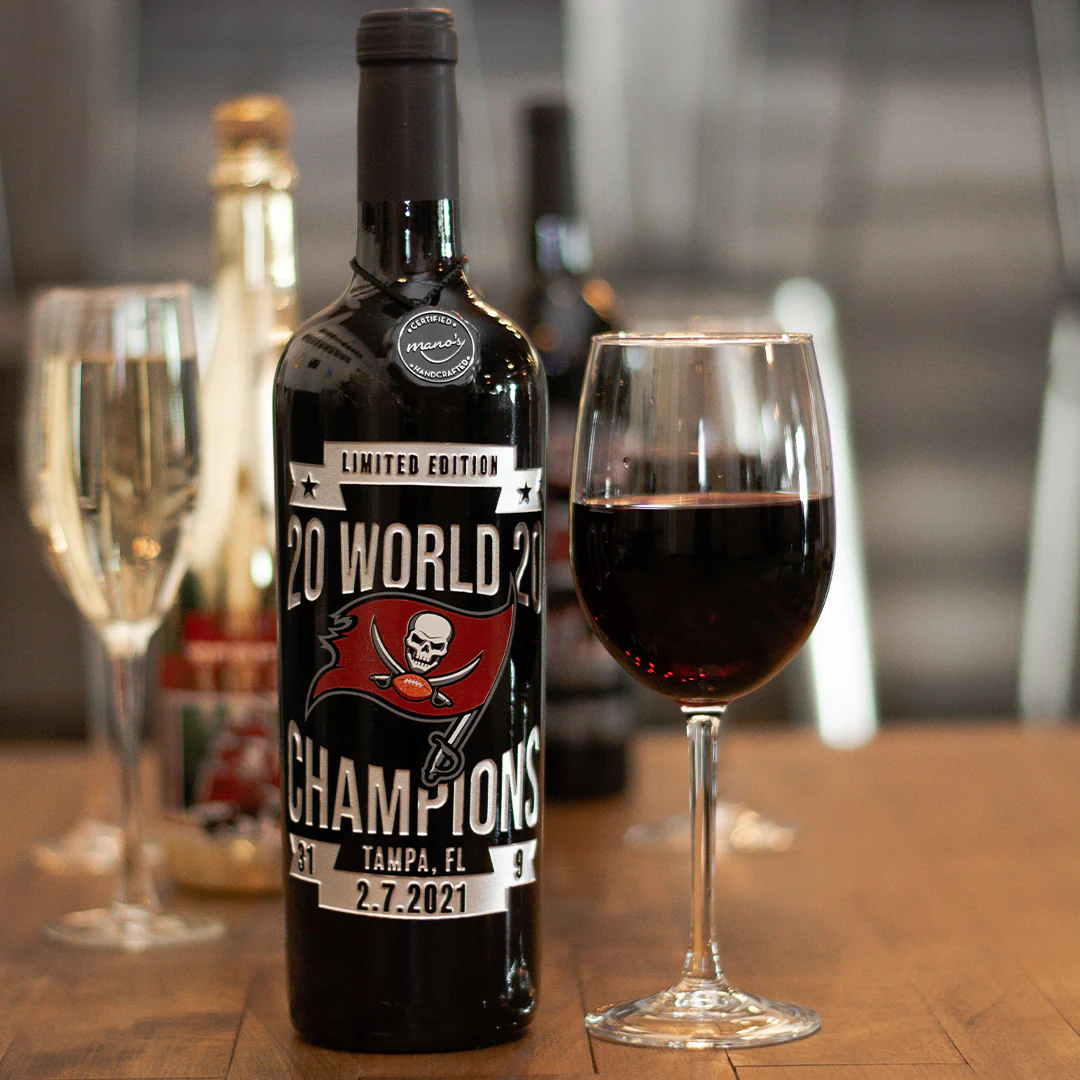 Tampa Bay Bucs 2020 Champions Banner Etched Wine - Image 4
