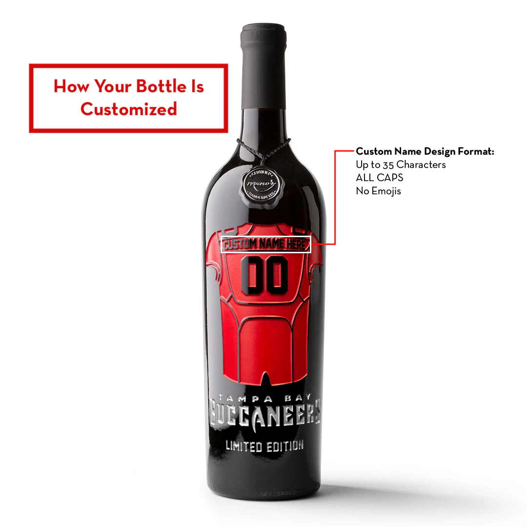 Tampa Bay Bucs Custom Jersey Etched Wine - Image 2