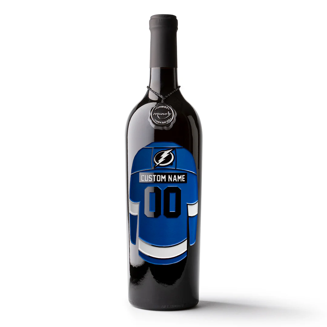 Tampa Bay Lightning Custom Name Etched Wine - Image 5