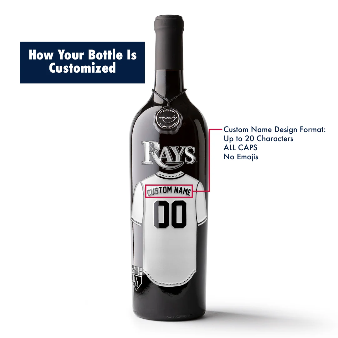 Tampa Bay Rays Custom Jersey Etched Wine - Image 2