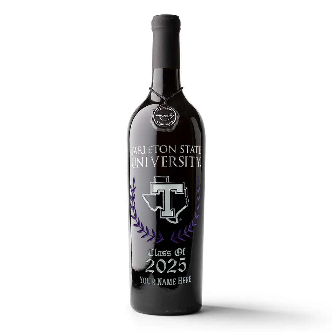 Tarleton State University Custom Alumni Etched Wine Bottle - Image 5