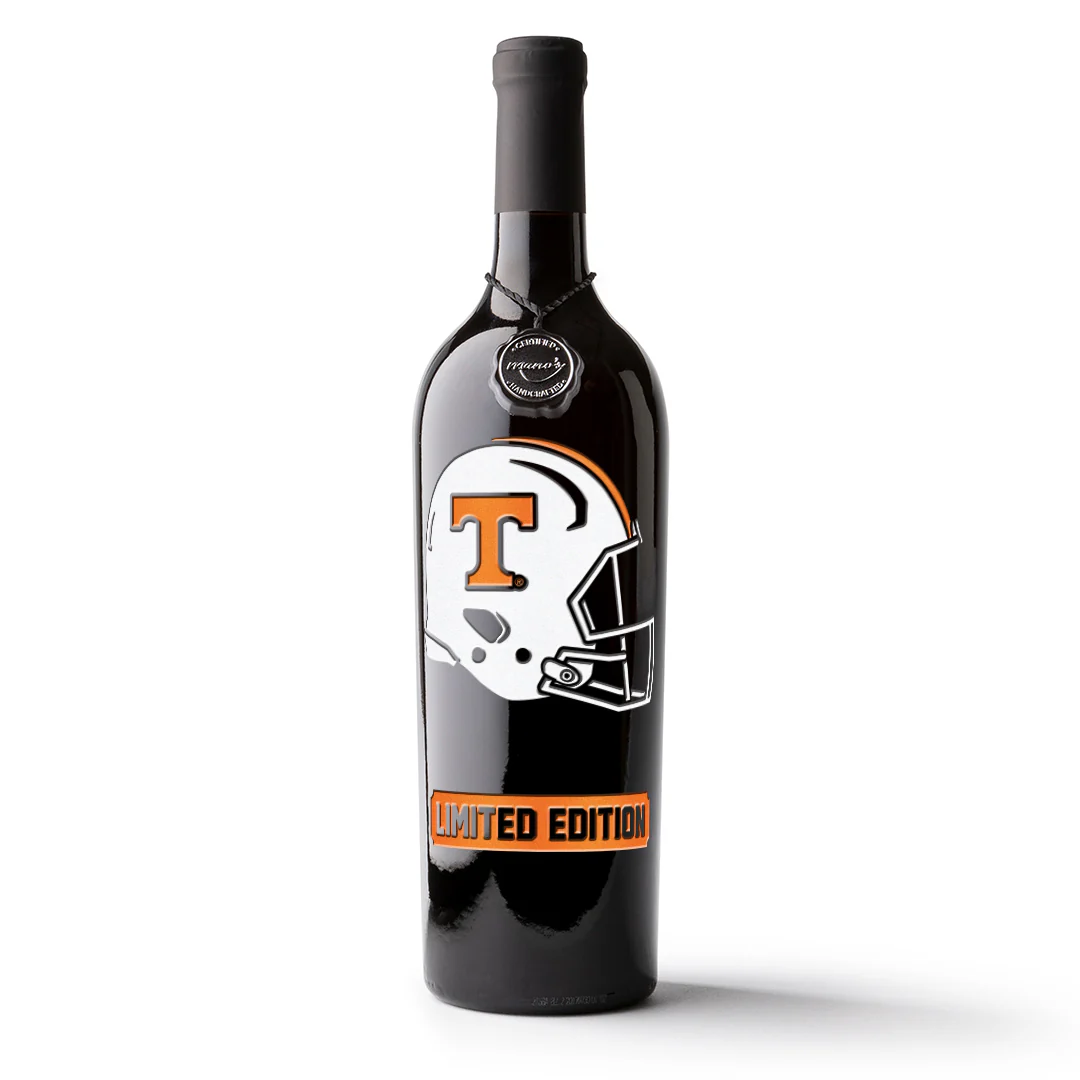 Tennessee Vols Football Helmet Etched Wine