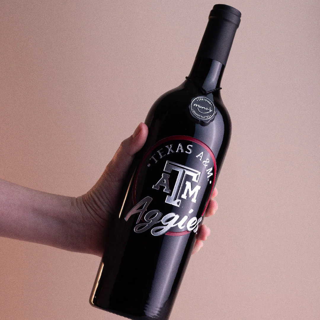 Texas A&M Aggies Circle Etched Wine - Image 3