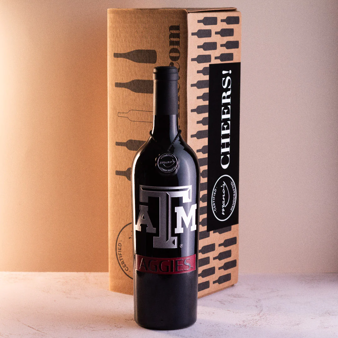 Texas A&M Aggies Etched Wine - Image 4