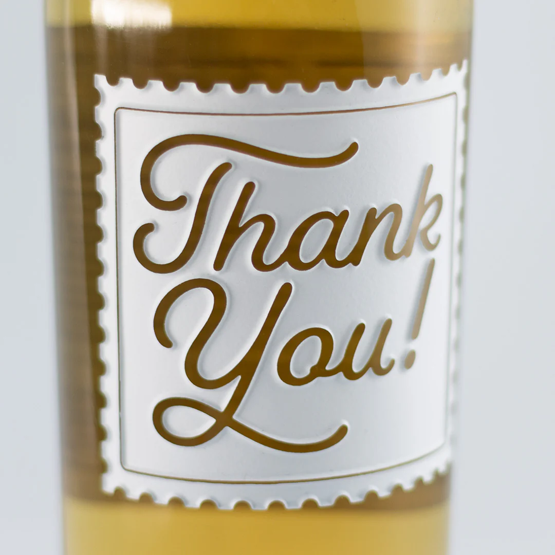 Thank You Stamp Chardonnay Custom Etched Wine - Image 2