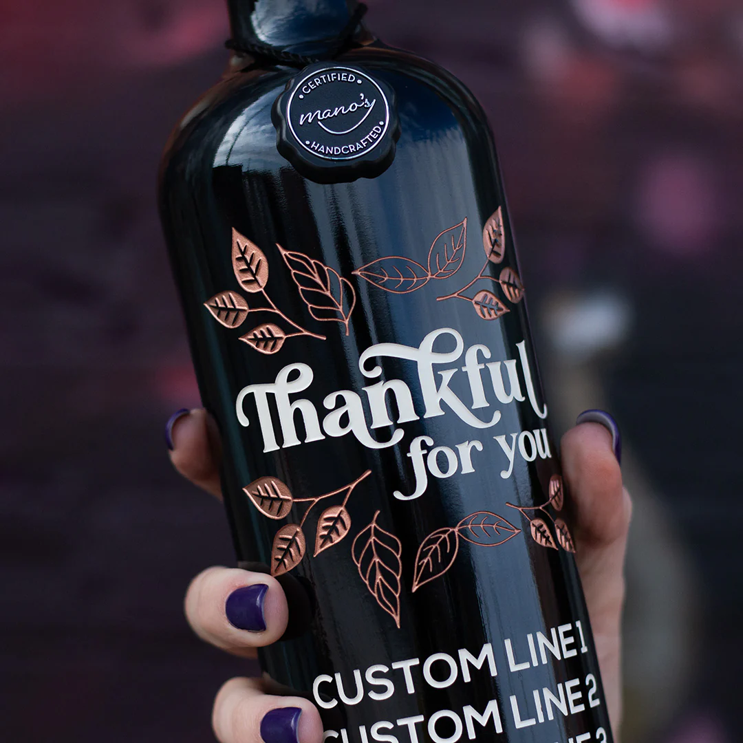 Thanksgiving Thankful for You Custom Etched Wine - Image 3