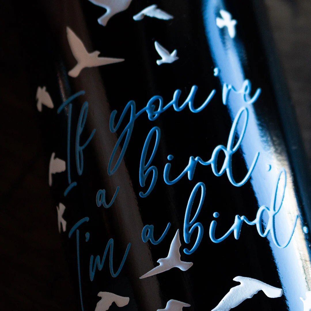 The Notebook Bird Quote Etched Wine - Image 2