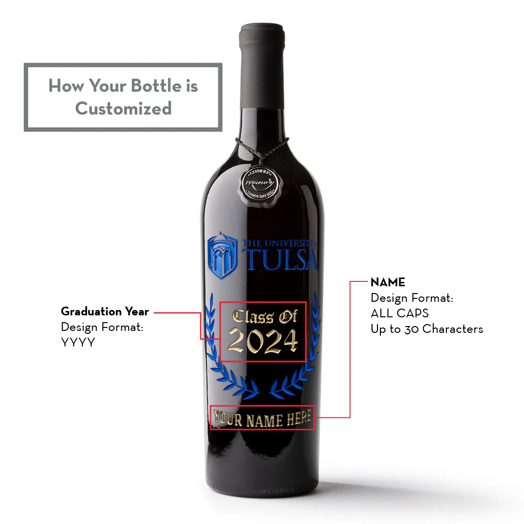 The University of Tulsa Custom Alumni Etched Wine - Image 5