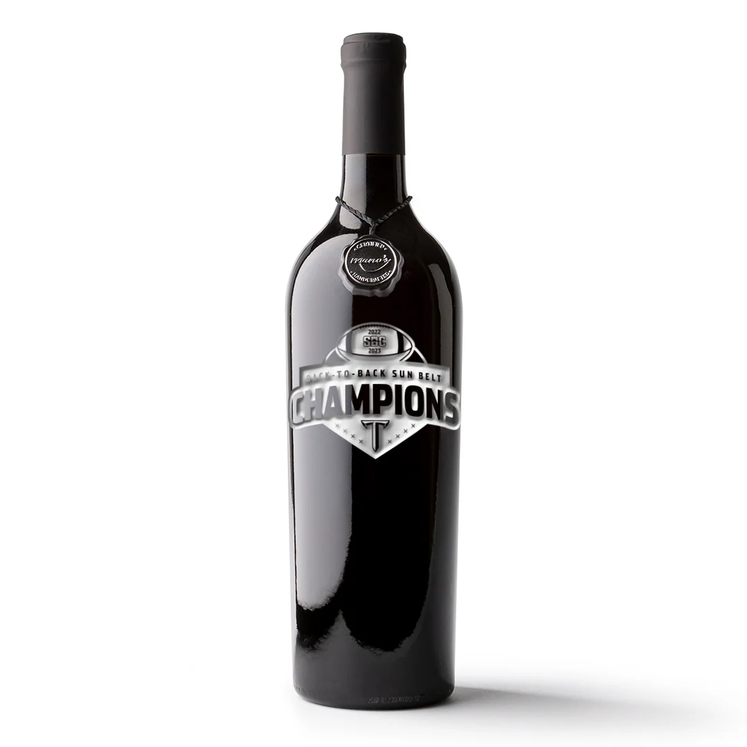 Troy 2023 Sun Belt Champions Etched Wine