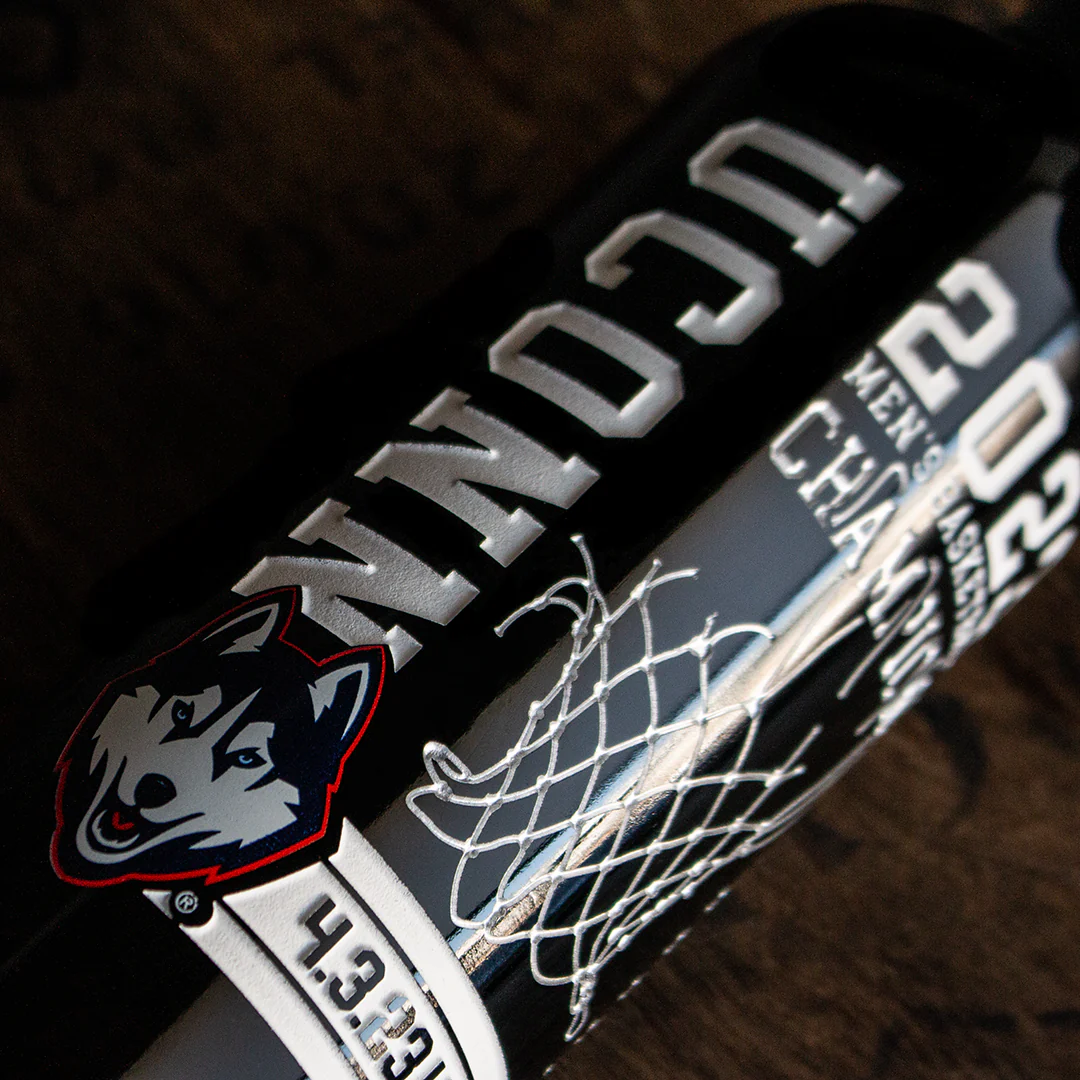 UCONN 2023 Men's Basketball Champions Net Etched Wine - Image 4