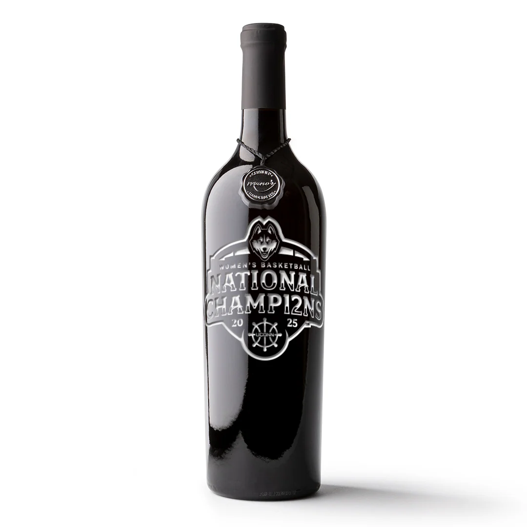 UCONN 2025 Women's Basketball Champions Etched Wine