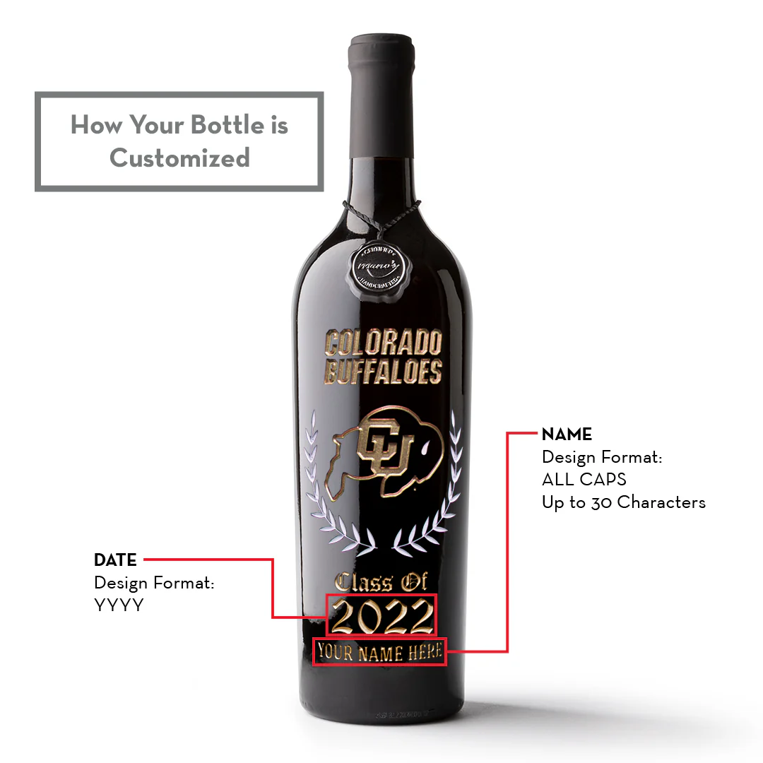 University of Colorado Custom Alumni Etched Wine - Image 3