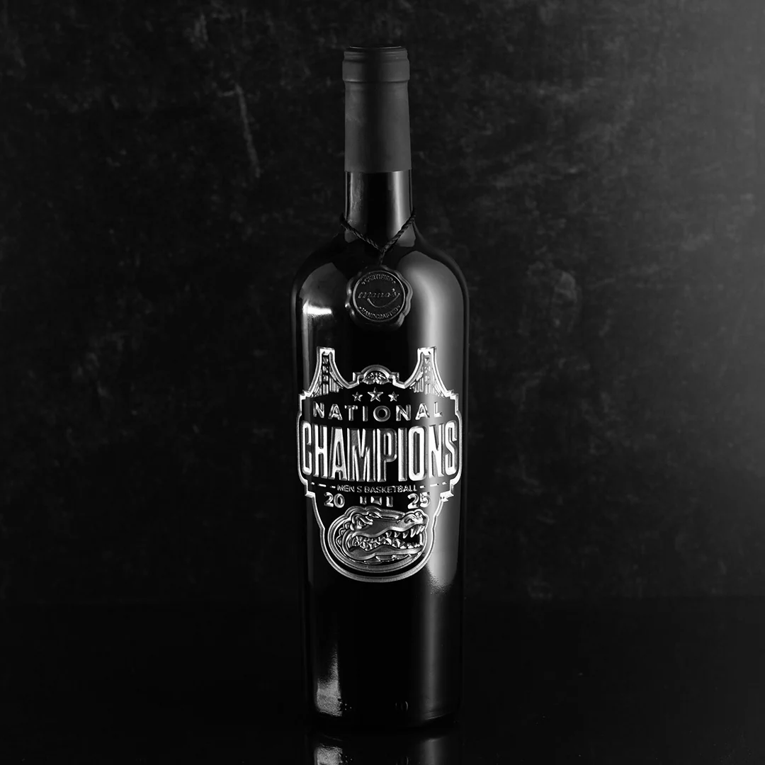 University of Florida 2025 National Champions Etched Wine - Image 3