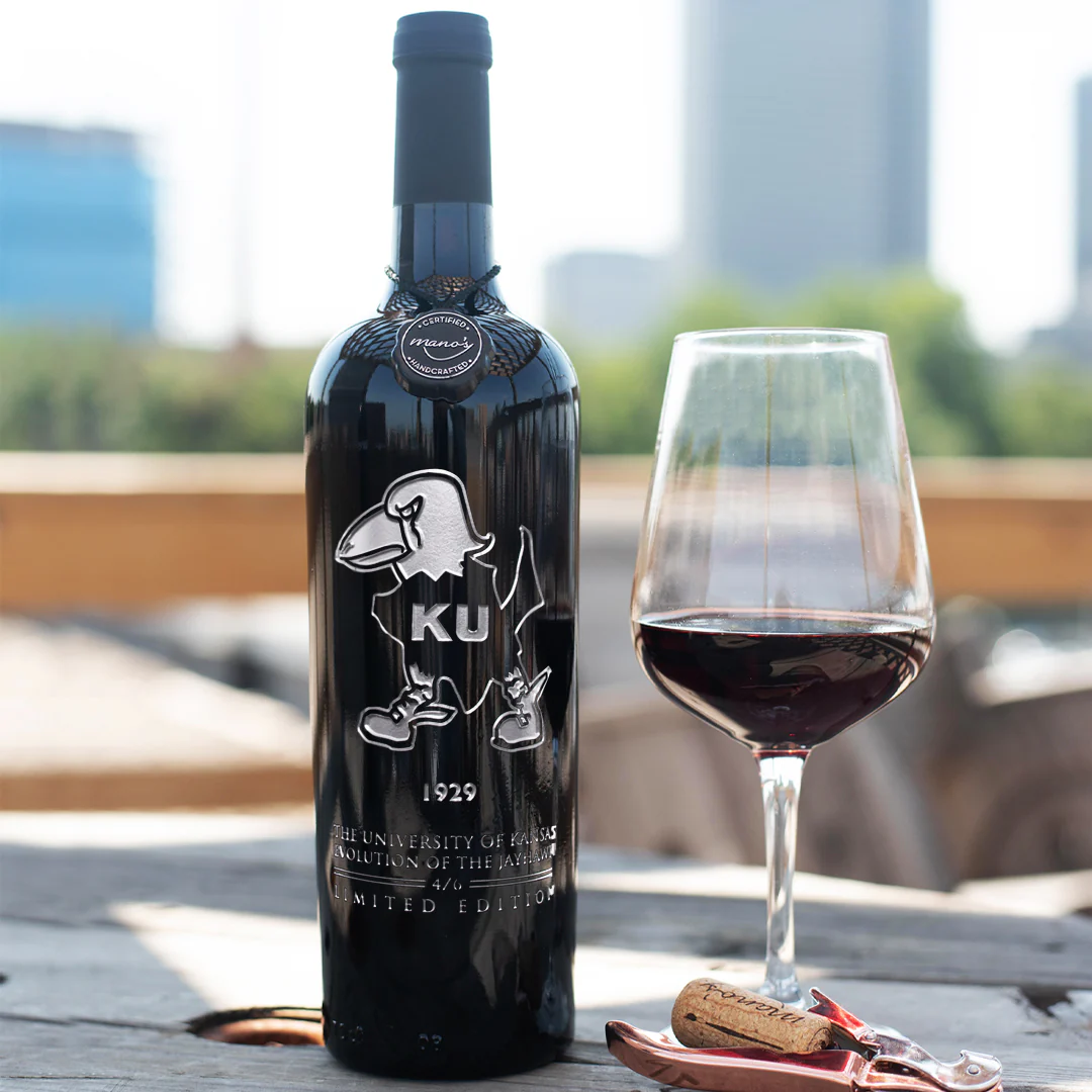 University of Kansas Evolution 1929 Etched Wine - Image 3