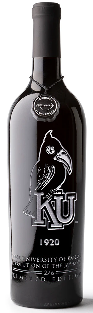 University of Kansas Evolution Etched Wine 6 Pack - Image 4