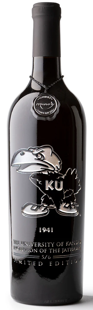 University of Kansas Evolution Etched Wine 6 Pack - Image 7