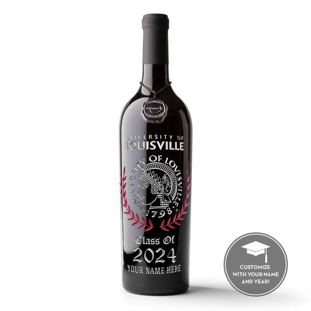 University of Louisville Custom Alumni Etched Wine - Image 2