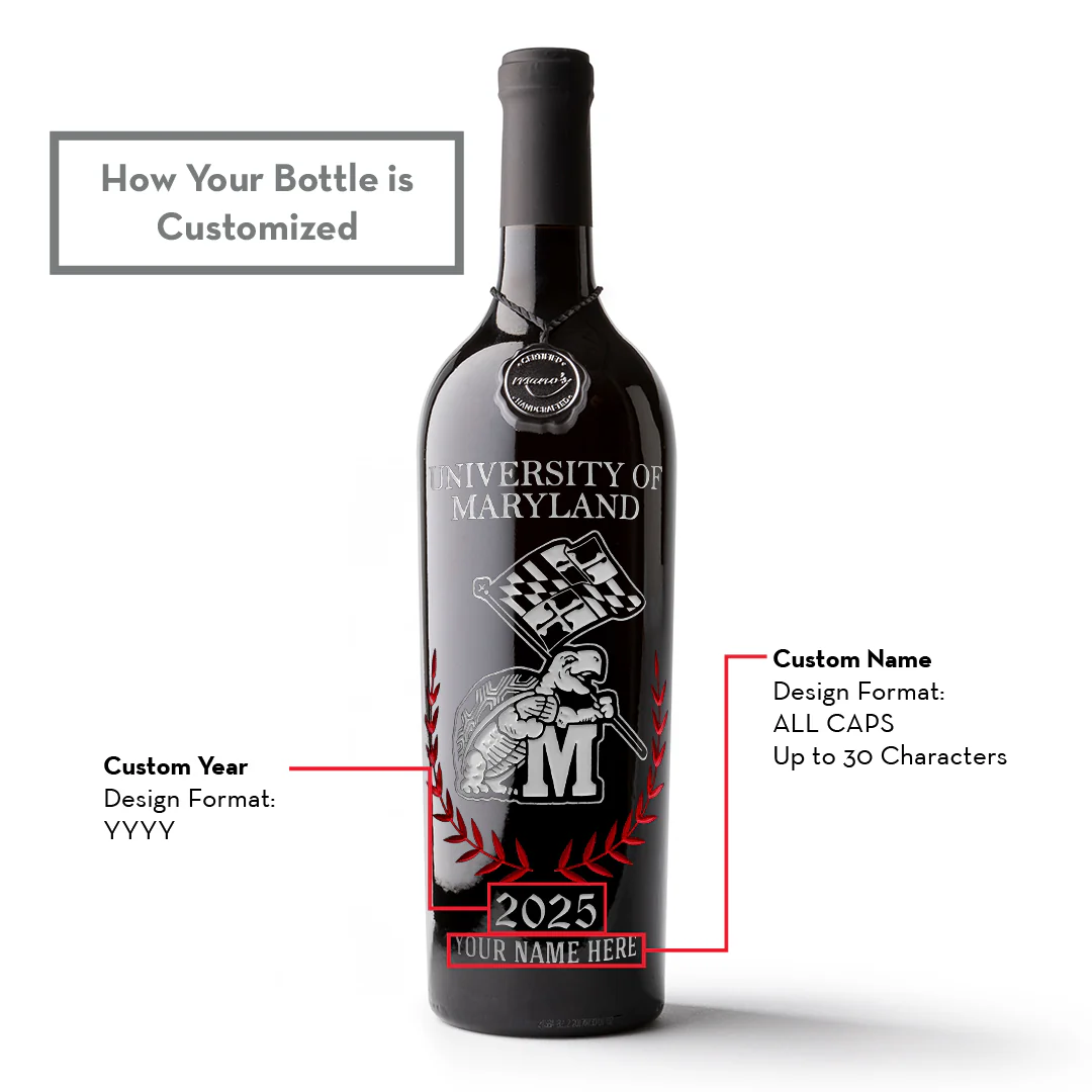 University of Maryland Custom Alumni Etched Wine - Image 3