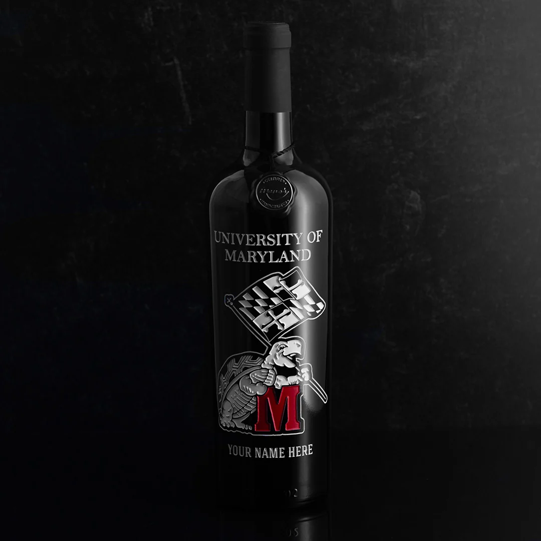 University of Maryland Custom Name Etched Wine - Image 2
